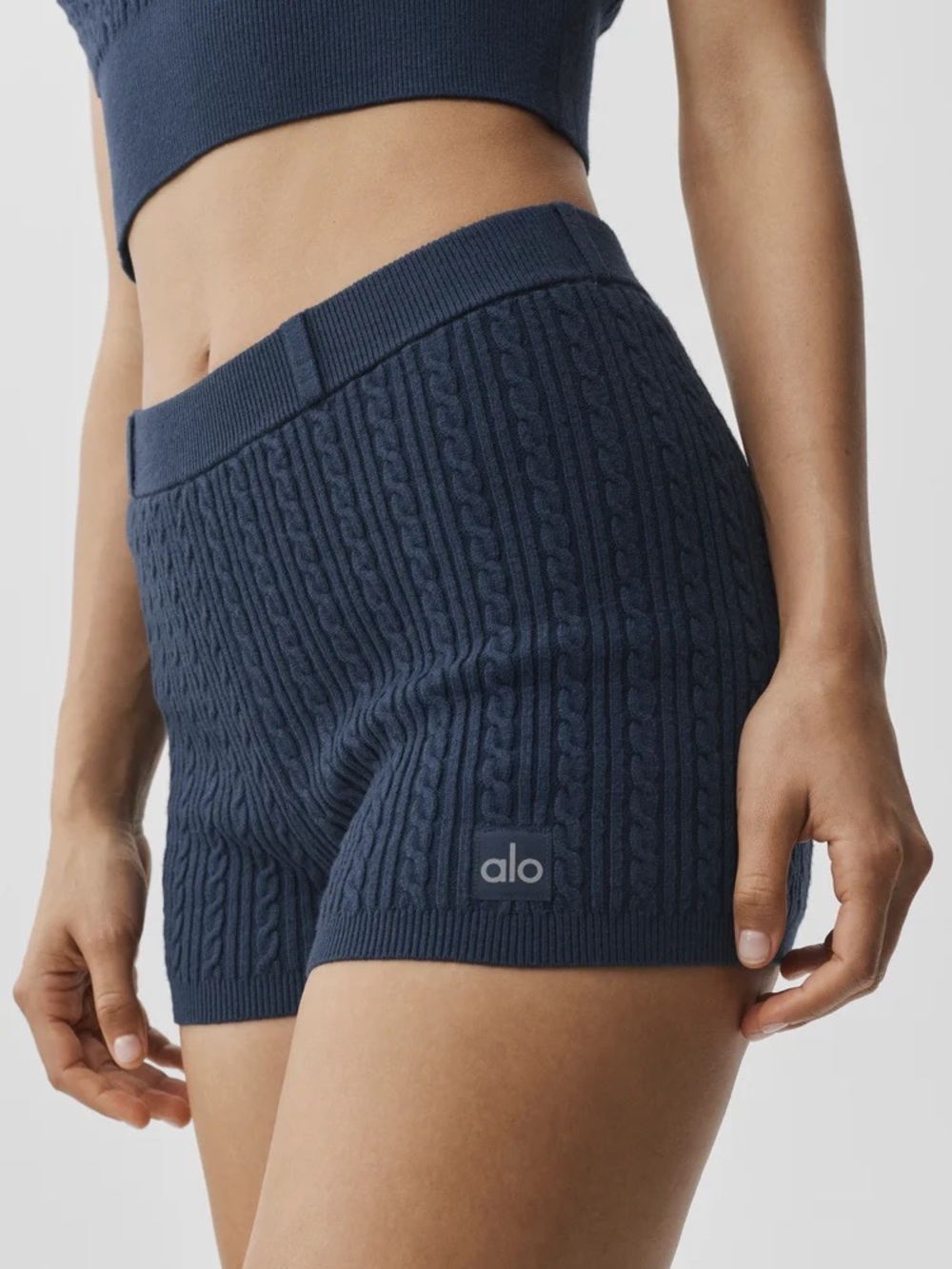 ALO Mini Cable High-Waist Sweater Short